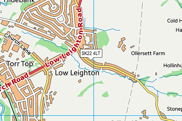 SK22 4LT map - OS VectorMap District (Ordnance Survey)