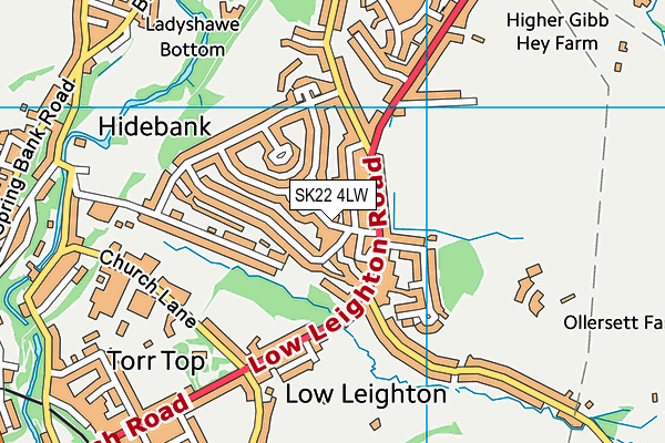 SK22 4LW map - OS VectorMap District (Ordnance Survey)