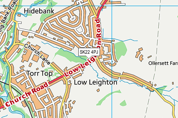 SK22 4PJ map - OS VectorMap District (Ordnance Survey)