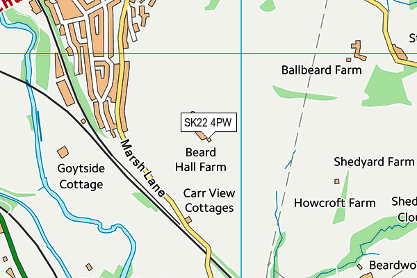 SK22 4PW map - OS VectorMap District (Ordnance Survey)