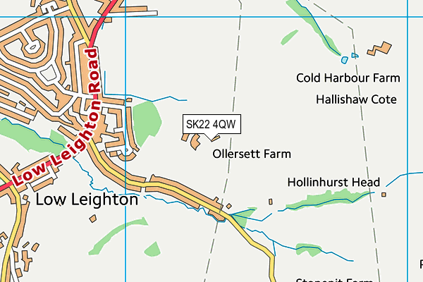 SK22 4QW map - OS VectorMap District (Ordnance Survey)