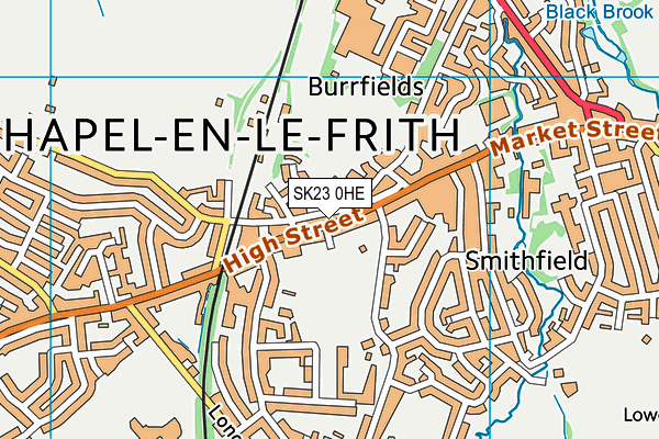 SK23 0HE map - OS VectorMap District (Ordnance Survey)