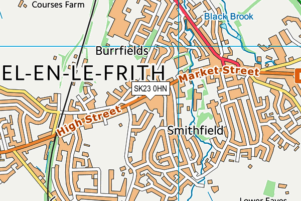 SK23 0HN map - OS VectorMap District (Ordnance Survey)