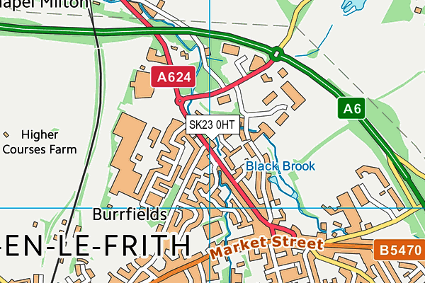 SK23 0HT map - OS VectorMap District (Ordnance Survey)