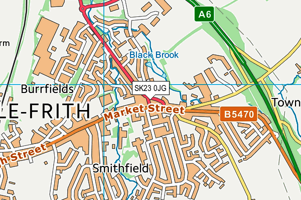 SK23 0JG map - OS VectorMap District (Ordnance Survey)