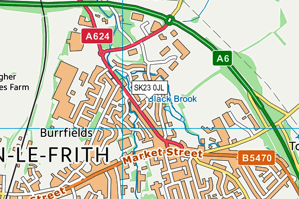 SK23 0JL map - OS VectorMap District (Ordnance Survey)