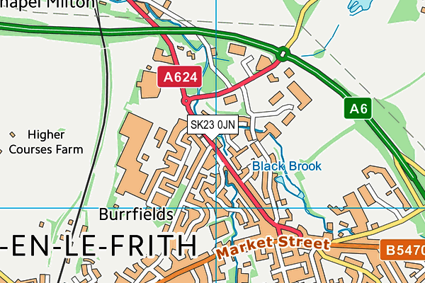 SK23 0JN map - OS VectorMap District (Ordnance Survey)