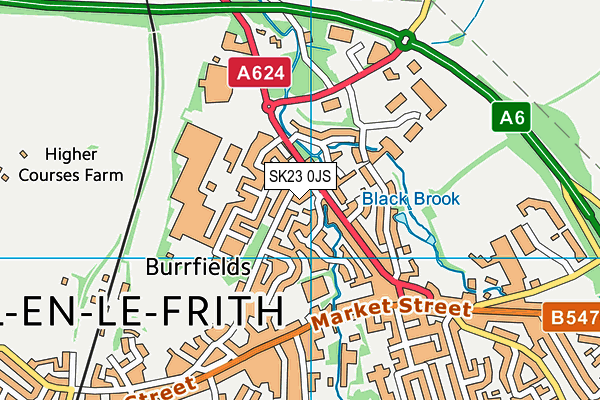 SK23 0JS map - OS VectorMap District (Ordnance Survey)