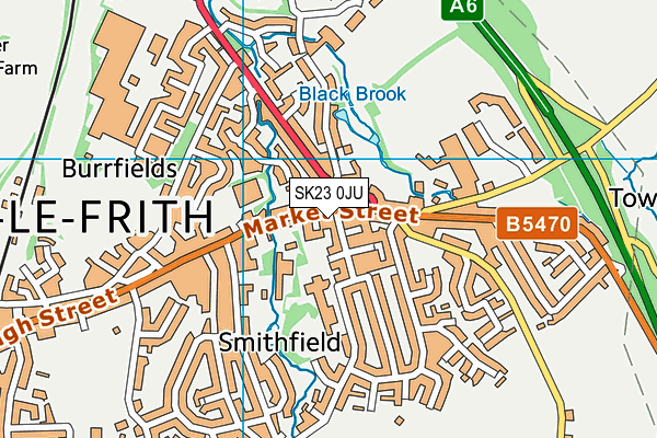 SK23 0JU map - OS VectorMap District (Ordnance Survey)