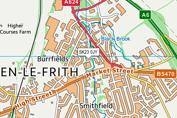 SK23 0JY map - OS VectorMap District (Ordnance Survey)