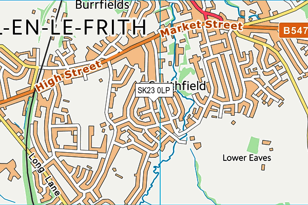 SK23 0LP map - OS VectorMap District (Ordnance Survey)