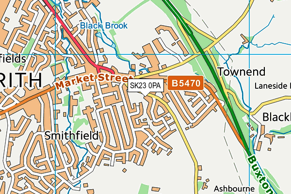 SK23 0PA map - OS VectorMap District (Ordnance Survey)