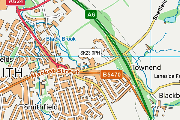 SK23 0PH map - OS VectorMap District (Ordnance Survey)