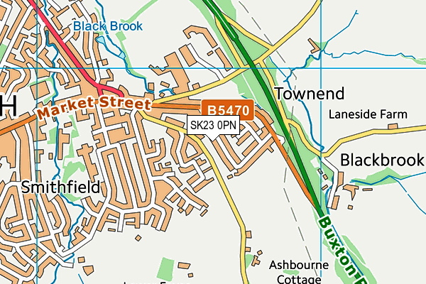 SK23 0PN map - OS VectorMap District (Ordnance Survey)