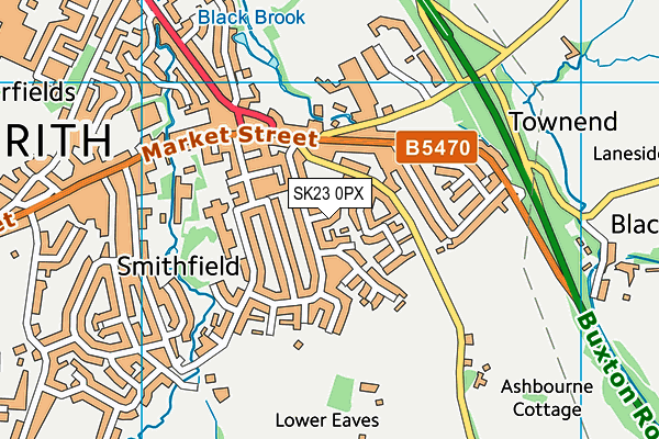 SK23 0PX map - OS VectorMap District (Ordnance Survey)