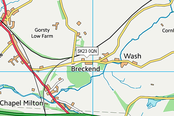 SK23 0QN map - OS VectorMap District (Ordnance Survey)