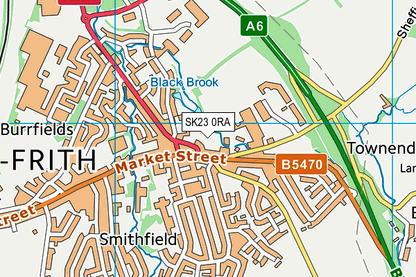 SK23 0RA map - OS VectorMap District (Ordnance Survey)