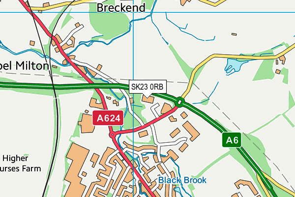 SK23 0RB map - OS VectorMap District (Ordnance Survey)