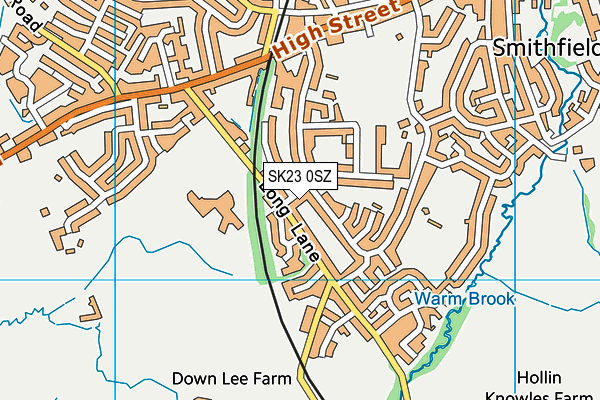 SK23 0SZ map - OS VectorMap District (Ordnance Survey)