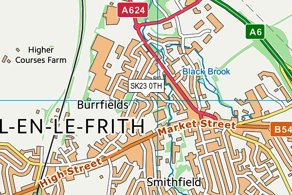 SK23 0TH map - OS VectorMap District (Ordnance Survey)