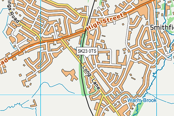 SK23 0TS map - OS VectorMap District (Ordnance Survey)