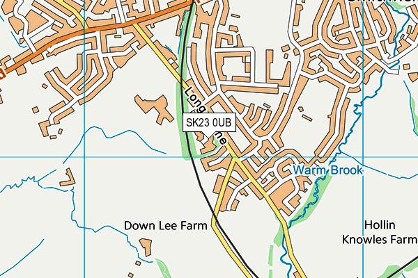 SK23 0UB map - OS VectorMap District (Ordnance Survey)