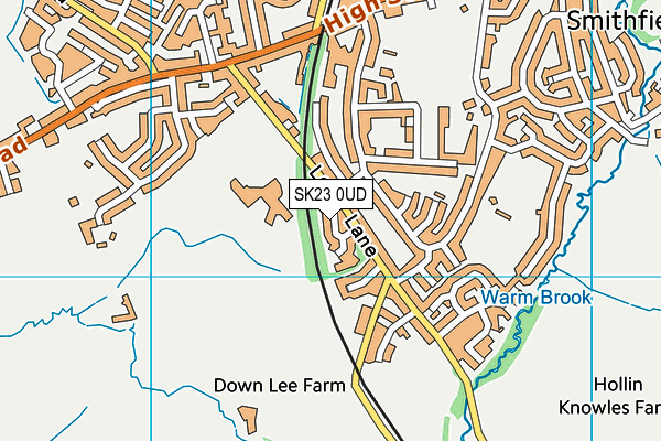 SK23 0UD map - OS VectorMap District (Ordnance Survey)