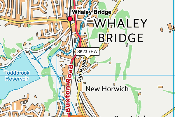 SK23 7HW map - OS VectorMap District (Ordnance Survey)