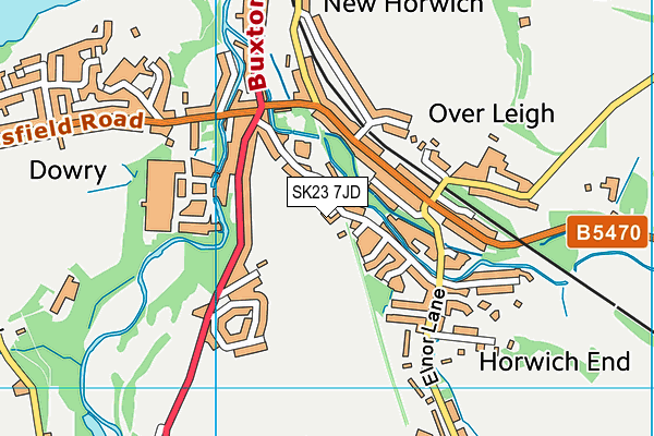 SK23 7JD map - OS VectorMap District (Ordnance Survey)