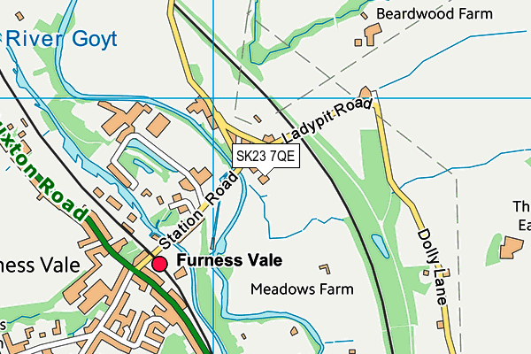 SK23 7QE map - OS VectorMap District (Ordnance Survey)