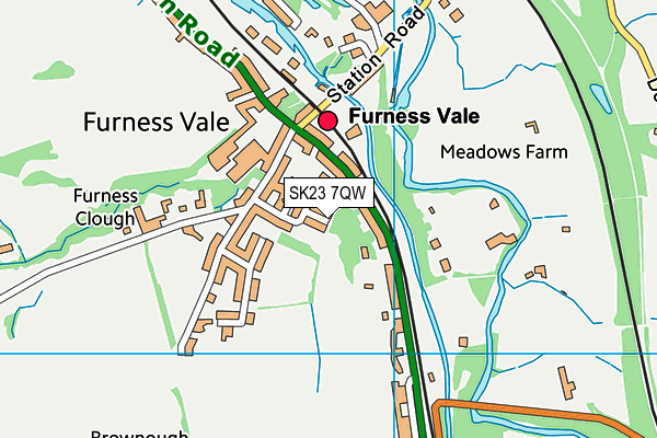 SK23 7QW map - OS VectorMap District (Ordnance Survey)