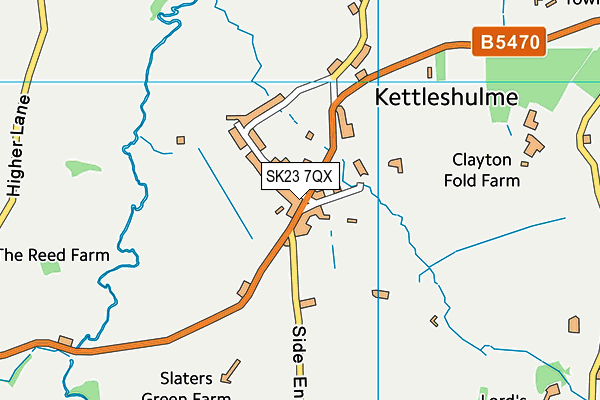 SK23 7QX map - OS VectorMap District (Ordnance Survey)
