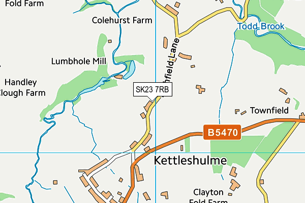 SK23 7RB map - OS VectorMap District (Ordnance Survey)