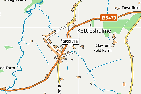 SK23 7TE map - OS VectorMap District (Ordnance Survey)