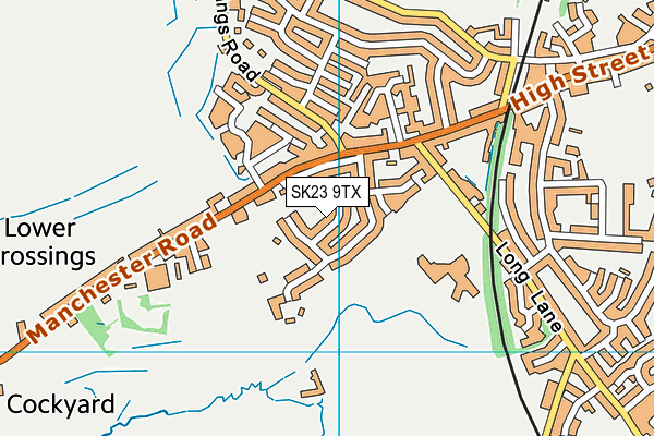 SK23 9TX map - OS VectorMap District (Ordnance Survey)