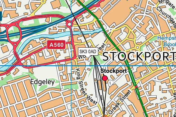 SK3 0AD map - OS VectorMap District (Ordnance Survey)