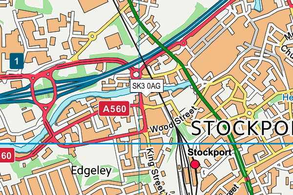 SK3 0AG map - OS VectorMap District (Ordnance Survey)