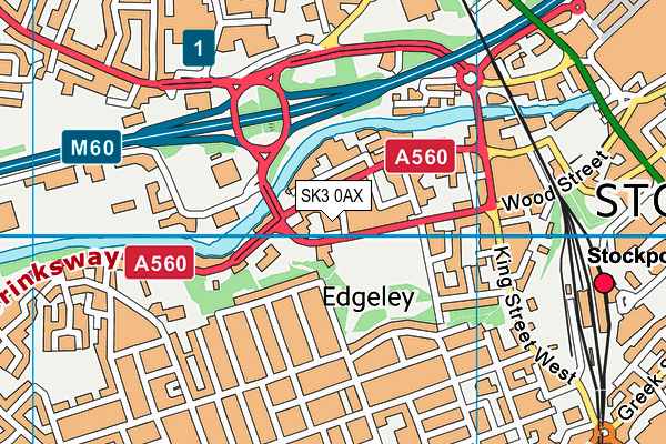 SK3 0AX map - OS VectorMap District (Ordnance Survey)