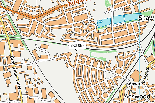 SK3 0BF map - OS VectorMap District (Ordnance Survey)