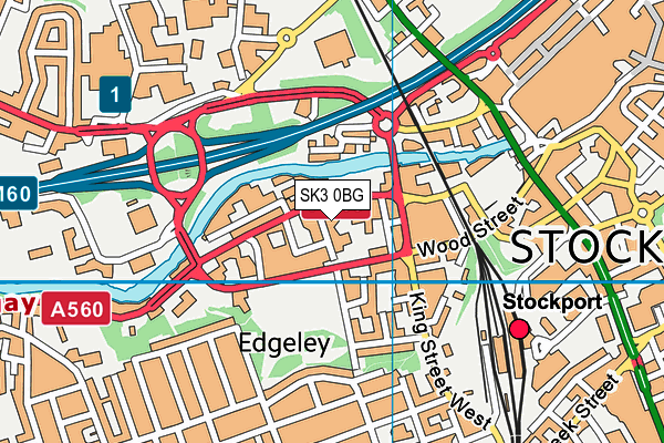 SK3 0BG map - OS VectorMap District (Ordnance Survey)