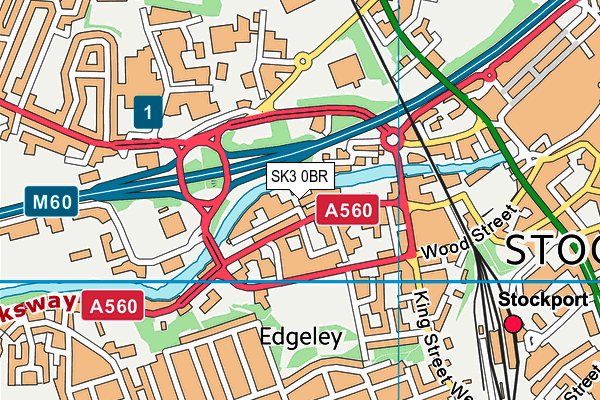 SK3 0BR map - OS VectorMap District (Ordnance Survey)