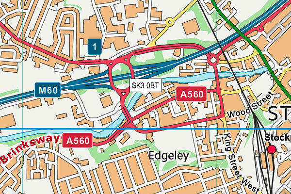 SK3 0BT map - OS VectorMap District (Ordnance Survey)