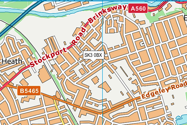 SK3 0BX map - OS VectorMap District (Ordnance Survey)