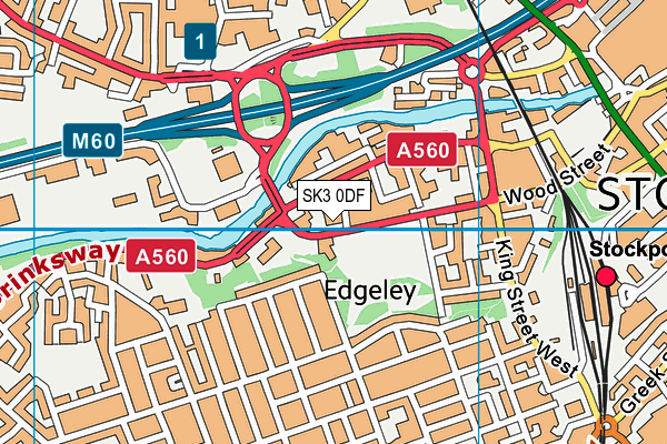 SK3 0DF map - OS VectorMap District (Ordnance Survey)