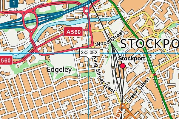 SK3 0EX map - OS VectorMap District (Ordnance Survey)