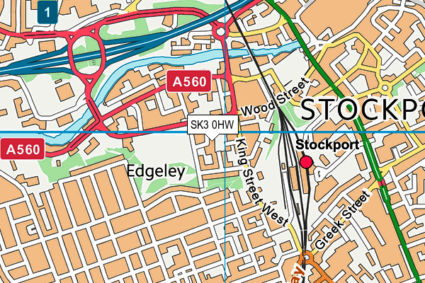 SK3 0HW map - OS VectorMap District (Ordnance Survey)