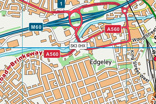 SK3 0HX map - OS VectorMap District (Ordnance Survey)