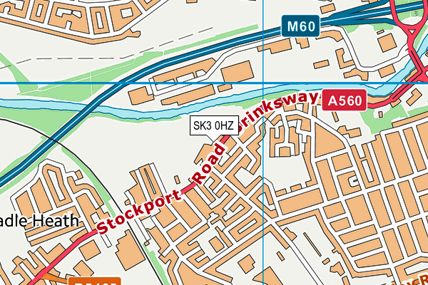 SK3 0HZ map - OS VectorMap District (Ordnance Survey)