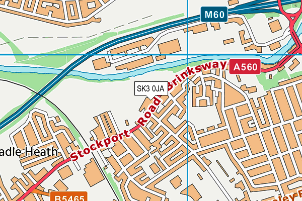 SK3 0JA map - OS VectorMap District (Ordnance Survey)