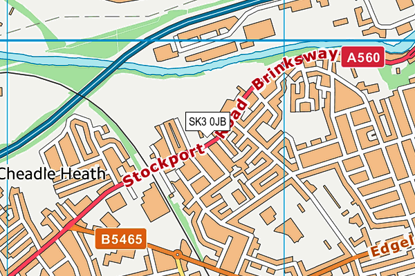 SK3 0JB map - OS VectorMap District (Ordnance Survey)